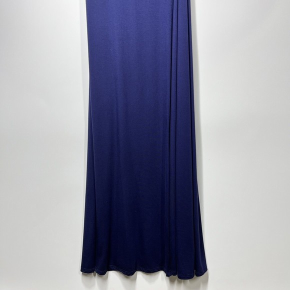 Lulus Maxi Wrap Dress Garden District Blue Stretchy 3/4 Sleeve Style 43153 Large - Picture 7 of 16